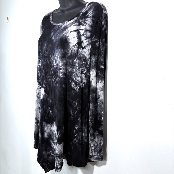 Black Gray Tie Dye Asymmetrical Indie Sleaze Dark Grunge Goth Fairygoth Witch - Picture 3 of 14